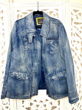 Sam Edelman Blue Denim Utility Jacket
